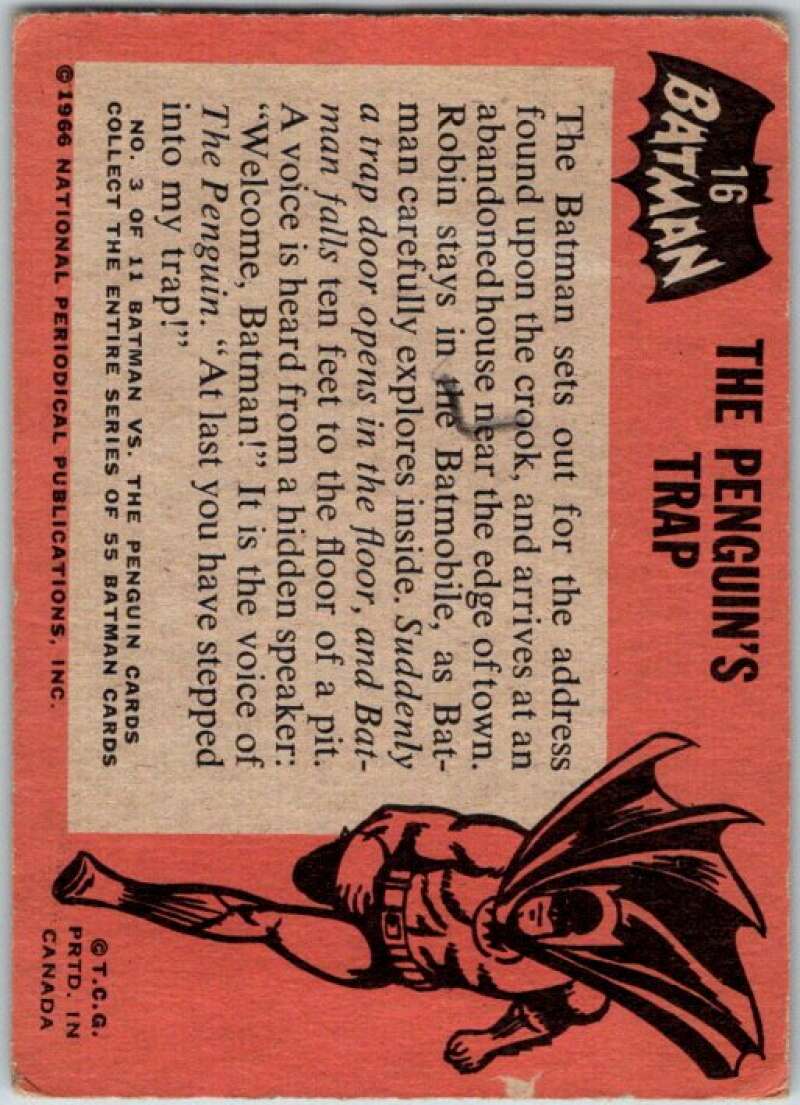 1966 Topps Batman Black Bat #16 The Penguin's Trap V36441