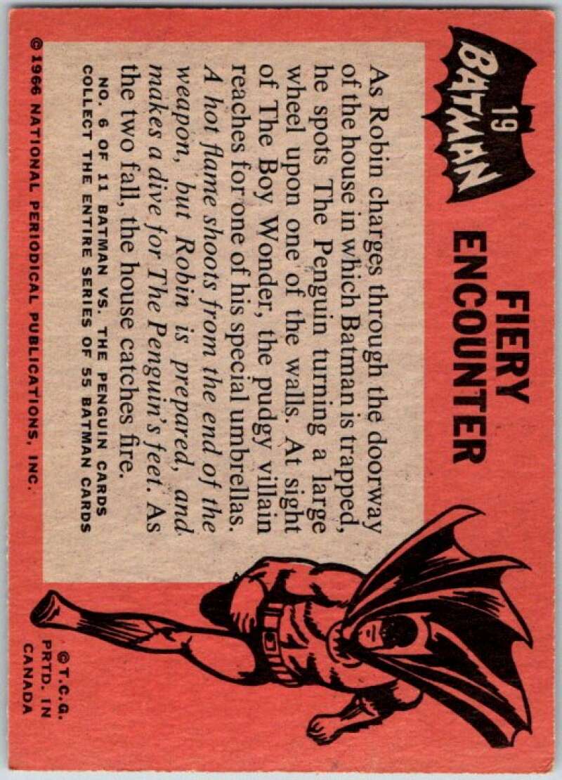 1966 Topps Batman Black Bat #19 Fiery Encounter V36447