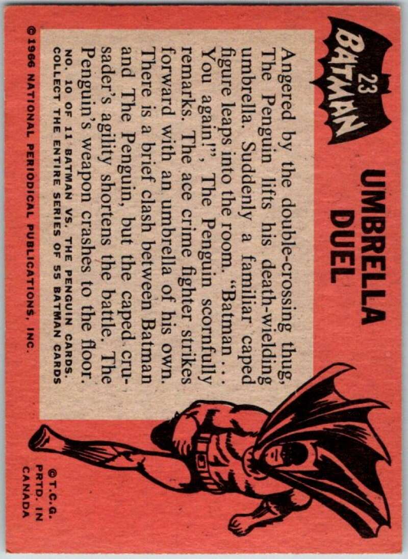 1966 Topps Batman Black Bat #23 Umbrella Duel V36452