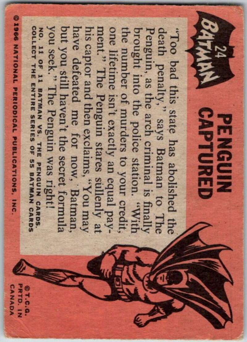 1966 Topps Batman Black Bat #24 Penguin Captured V36454