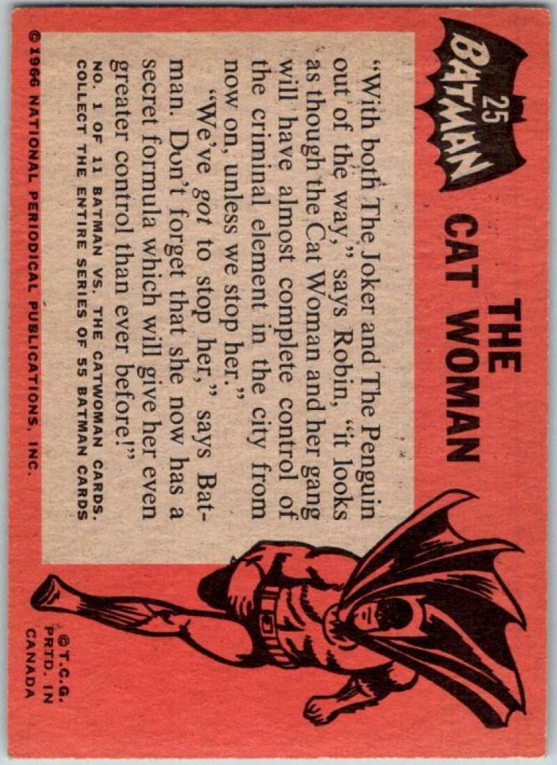 1966 Topps Batman Black Bat #25 The Cat Woman V36456