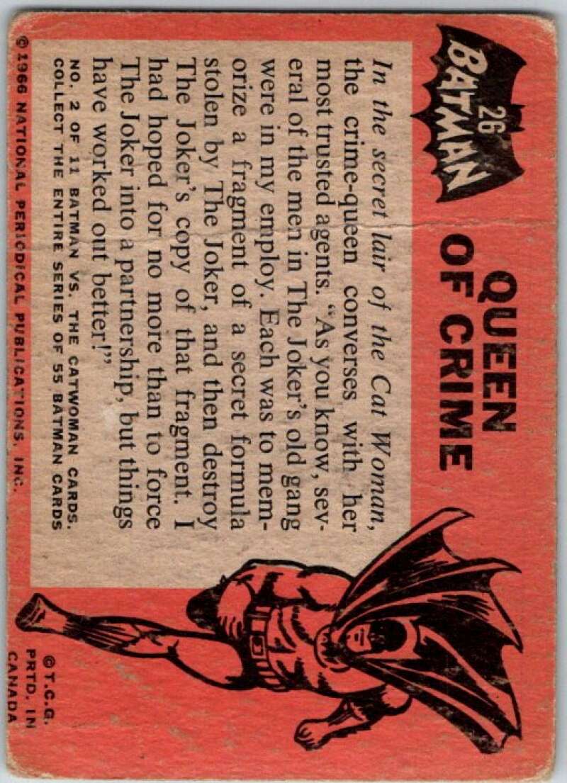 1966 Topps Batman Black Bat #26 Queen of Crime V36457
