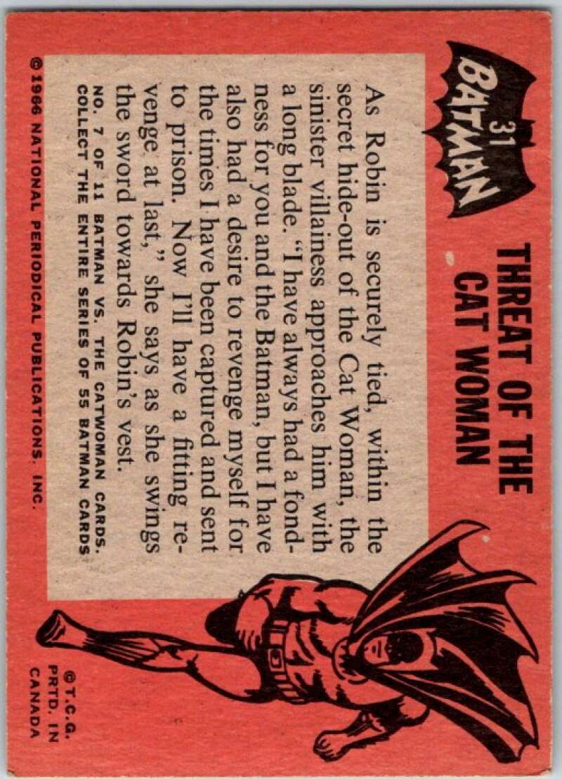 1966 Topps Batman Black Bat #31 Threat of the Cat Woman V36463