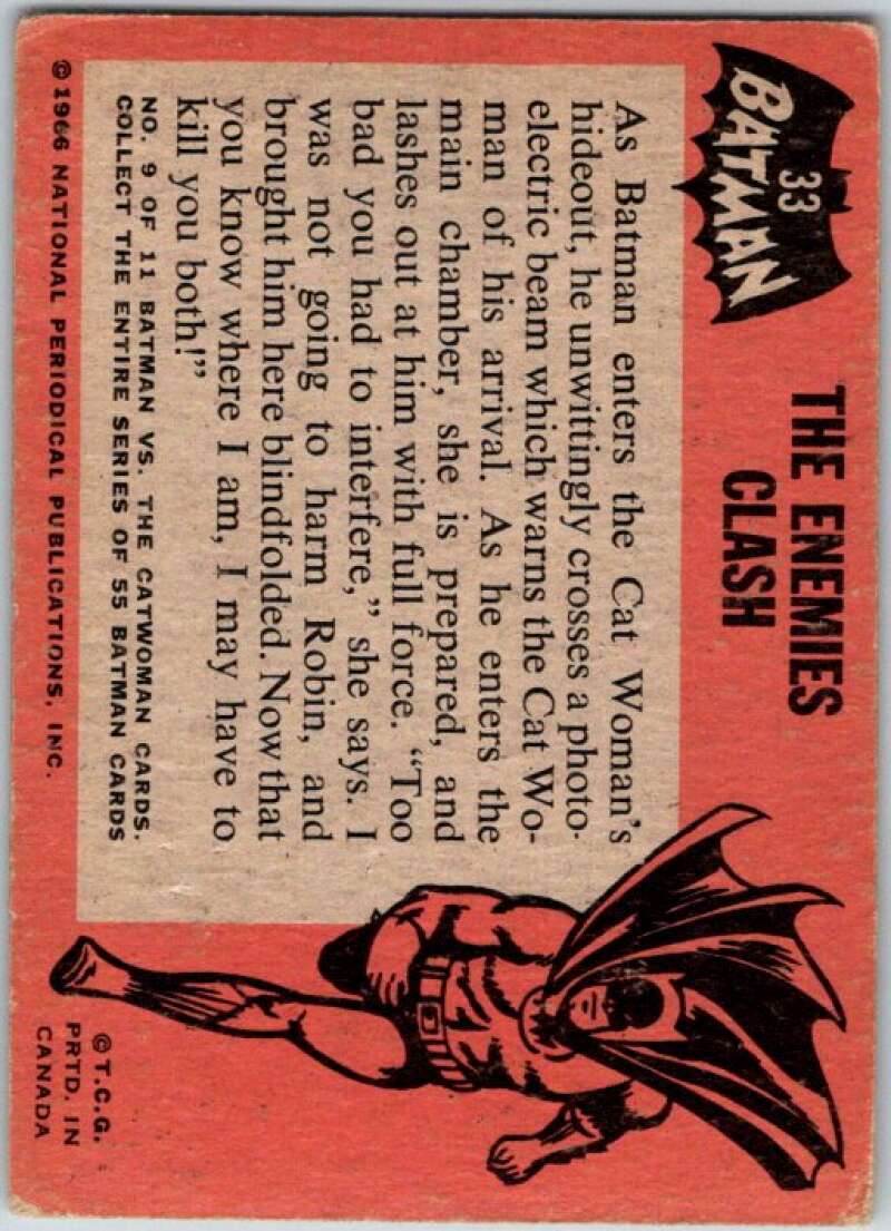 1966 Topps Batman Black Bat #33 The Enemies Clash V36468