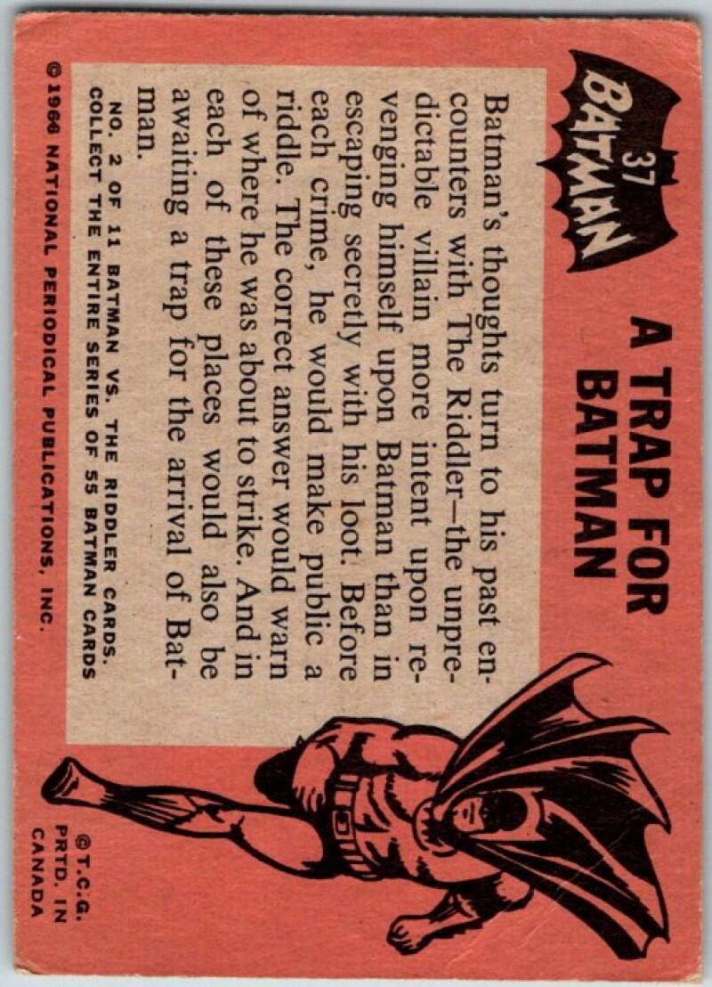 1966 Topps Batman Black Bat #37 A trap for Batman V36476