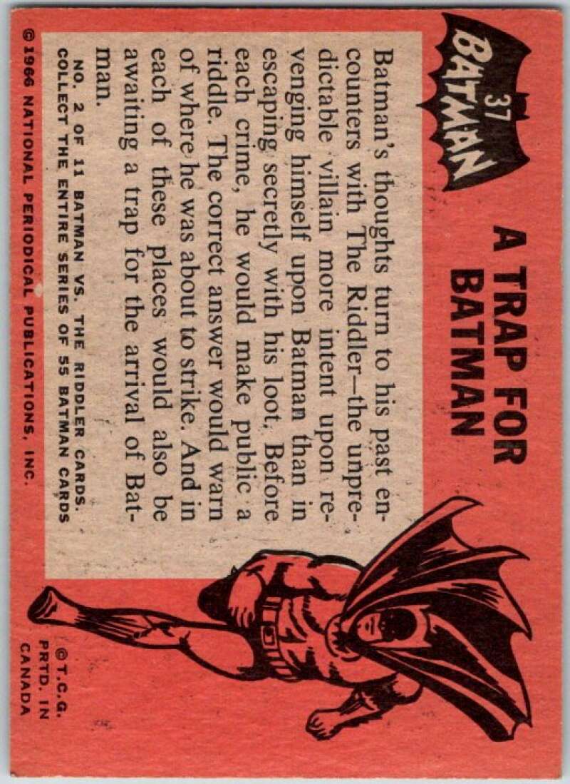 1966 Topps Batman Black Bat #37 A trap for Batman V36477