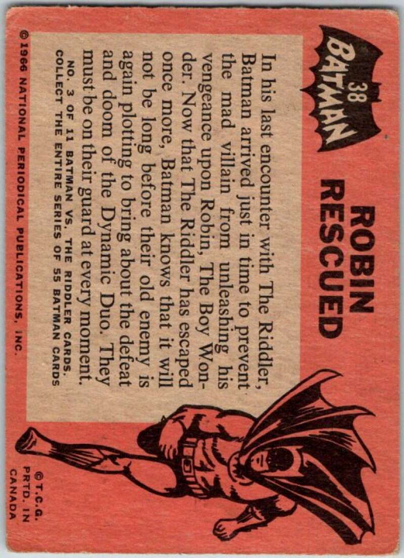 1966 Topps Batman Black Bat #38 Robin Rescued V36479