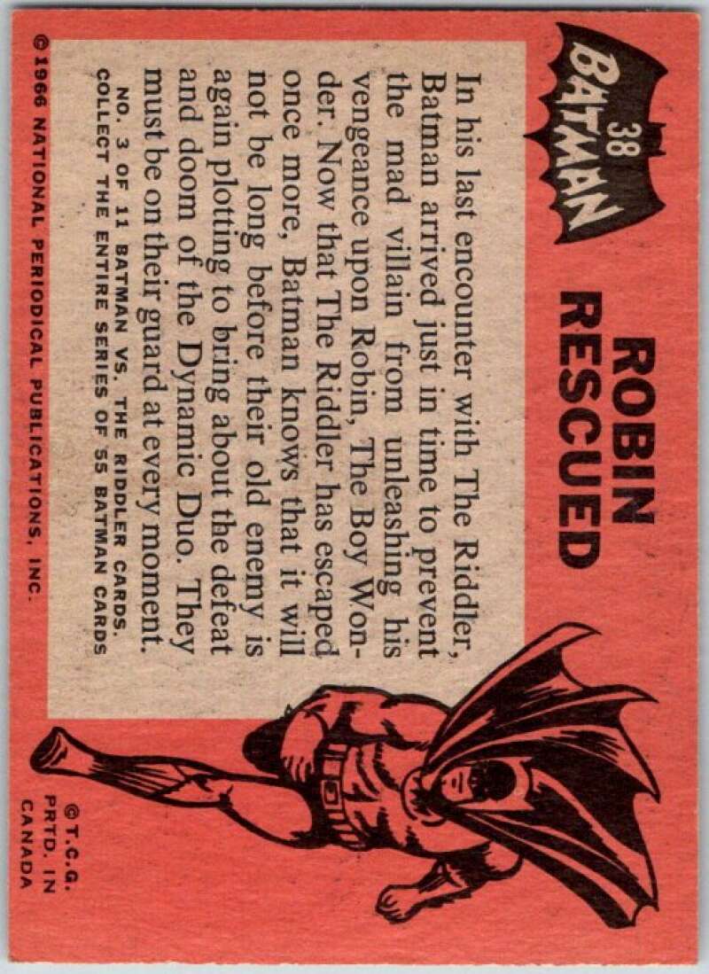 1966 Topps Batman Black Bat #38 Robin Rescued V36480