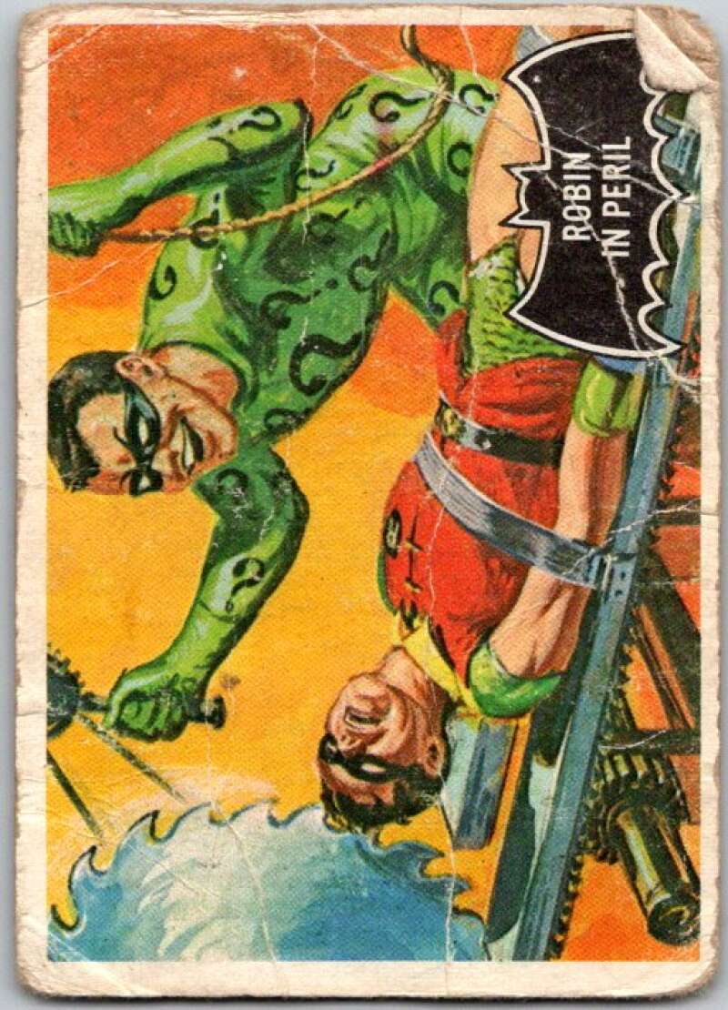 1966 Topps Batman Black Bat #42 Robin in Peril V36486