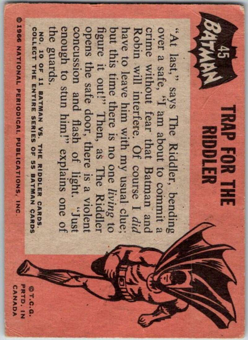 1966 Topps Batman Black Bat #45 Trap for the Riddler V36492