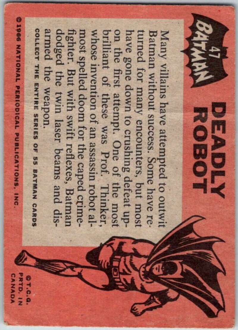 1966 Topps Batman Black Bat #47 Deadly Robot V36494
