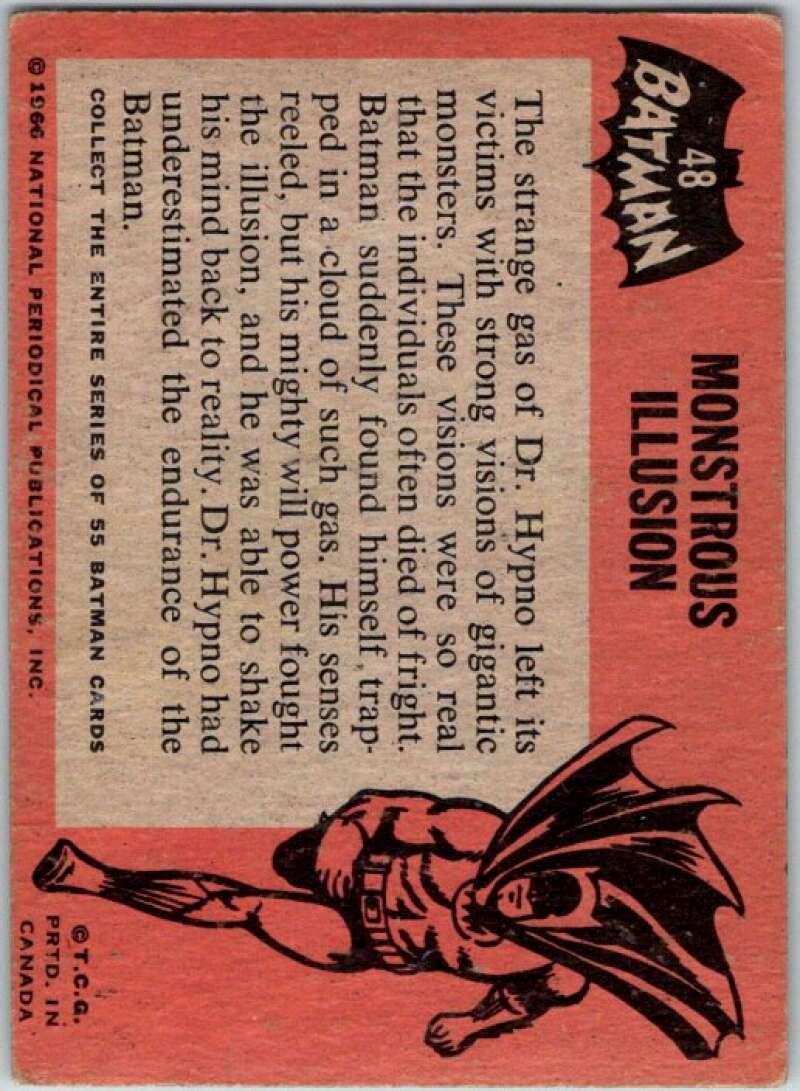 1966 Topps Batman Black Bat #48 Monstrous Illusion V36496