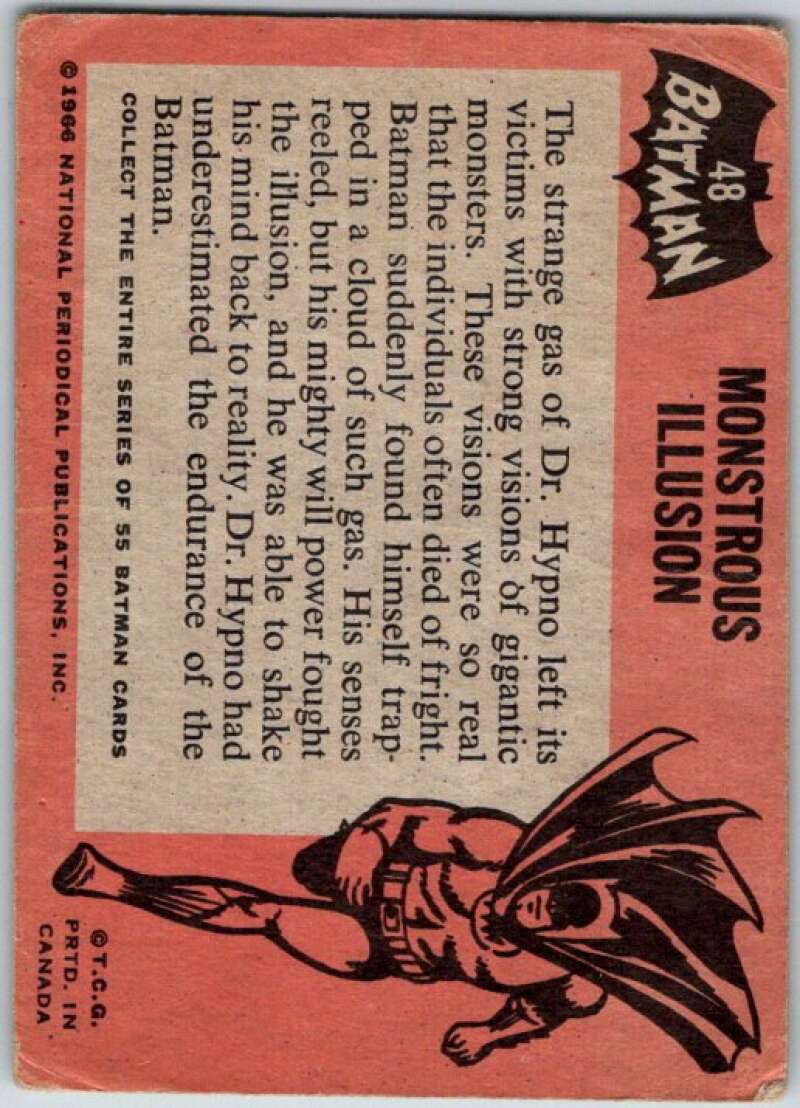 1966 Topps Batman Black Bat #48 Monstrous Illusion V36497