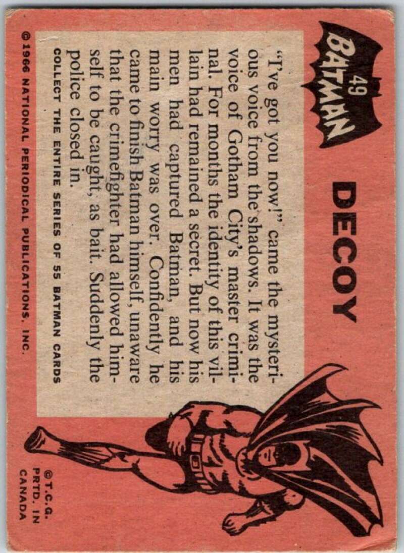 1966 Topps Batman Black Bat #49 Decoy V36498