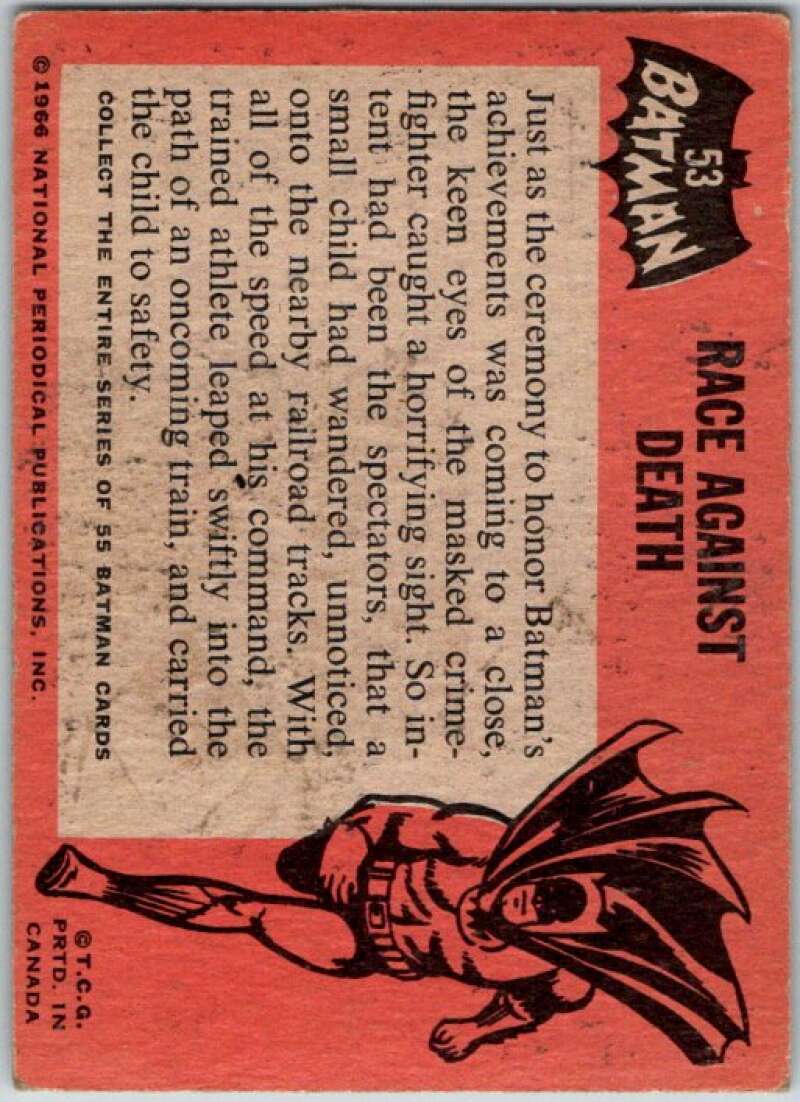 1966 Topps Batman Black Bat #53 Race Against Death V36506