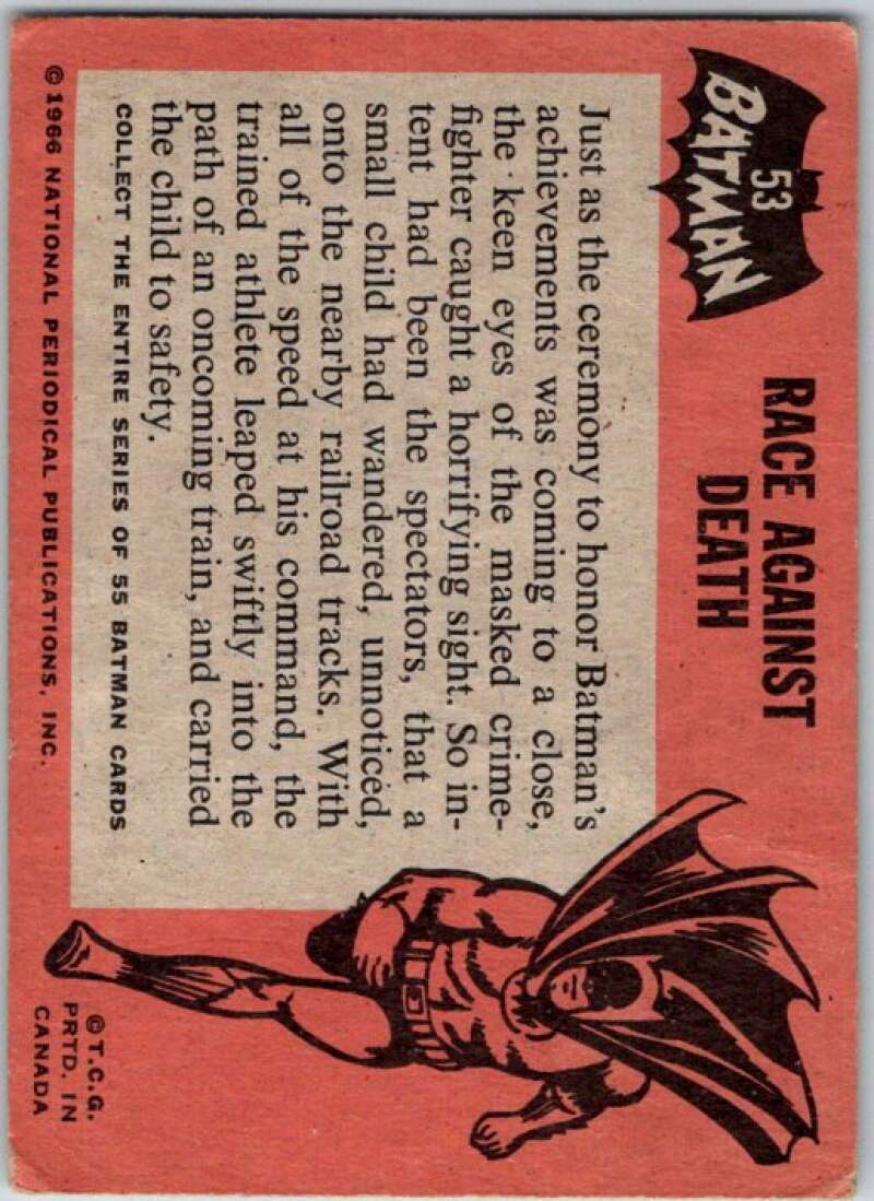 1966 Topps Batman Black Bat #53 Race Against Death V36507