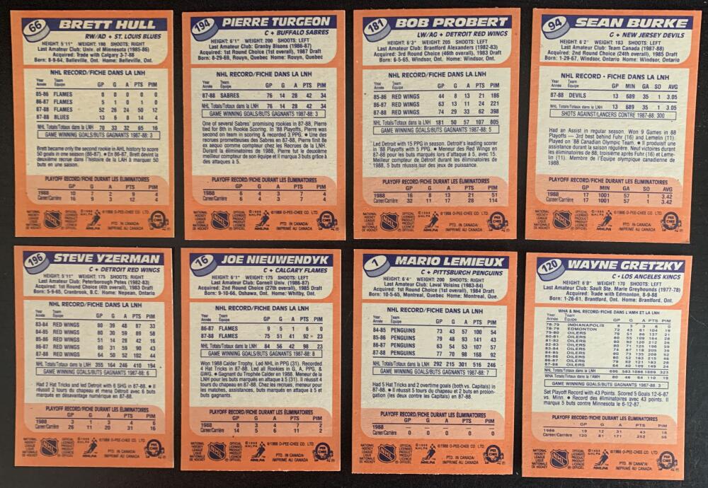1988-89 O-Pee-Chee Complete Set 1-264 NM-Mint Hull, Roy *0189