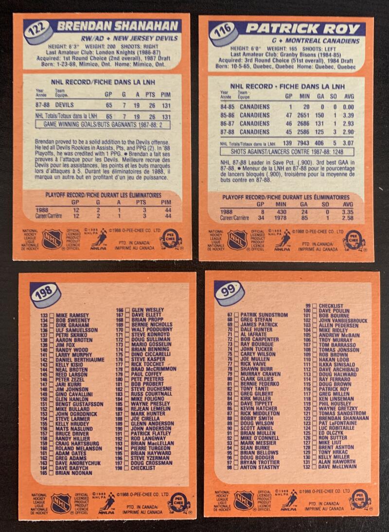1988-89 O-Pee-Chee Complete Set 1-264 NM-Mint Hull, Roy *0189
