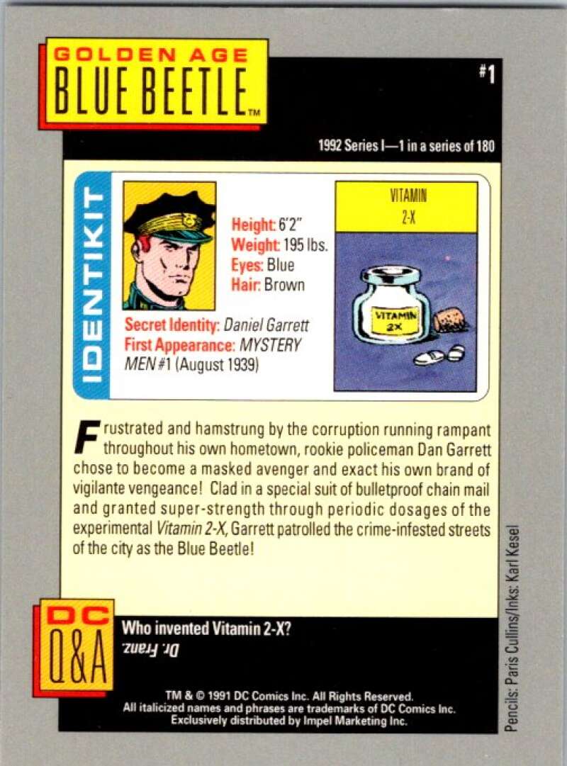 1991 Impel DC Comics #1 Golden AgeBlue Beetle V36510