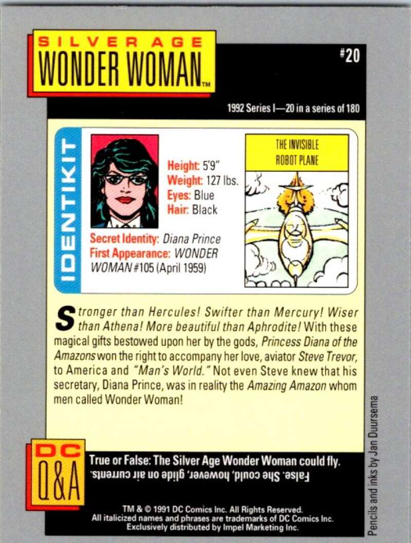 1991 Impel DC Comics #20 Silver Age Wonder Woman V36528