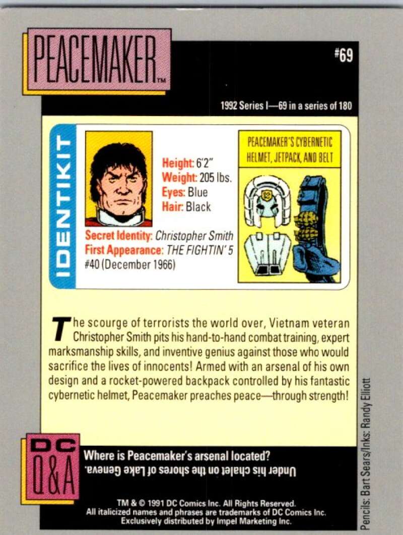 1991 Impel DC Comics #69 Peacemaker V36579