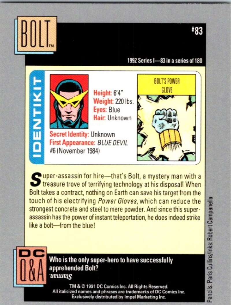 1991 Impel DC Comics #83 Bolt V36593