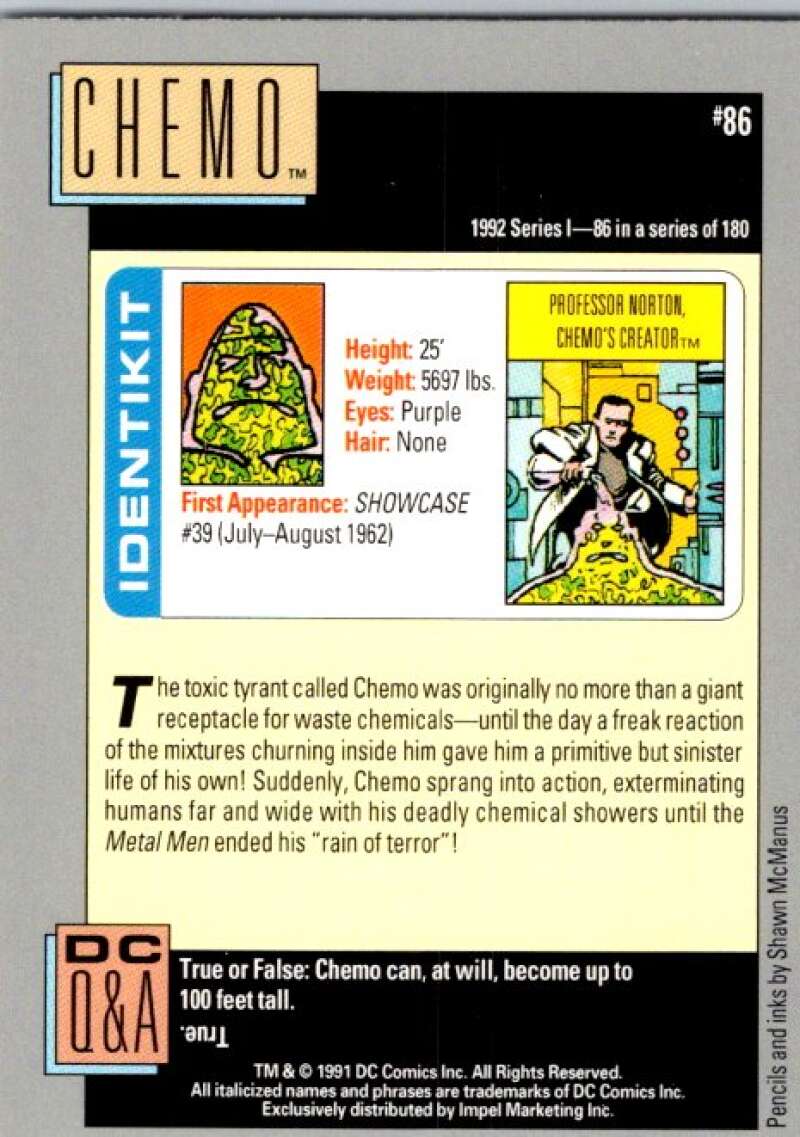 1991 Impel DC Comics #86 Chemo V36600