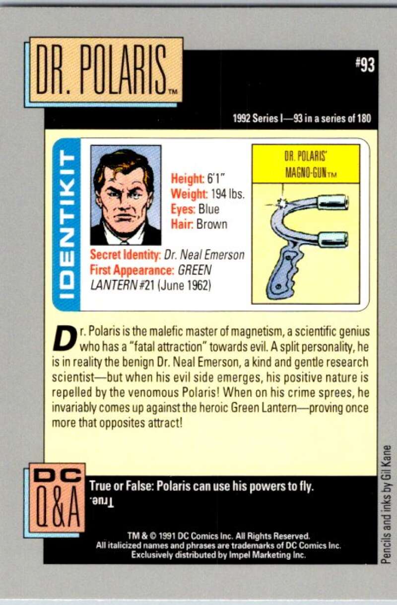 1991 Impel DC Comics #93 Dr. Polaris V36608