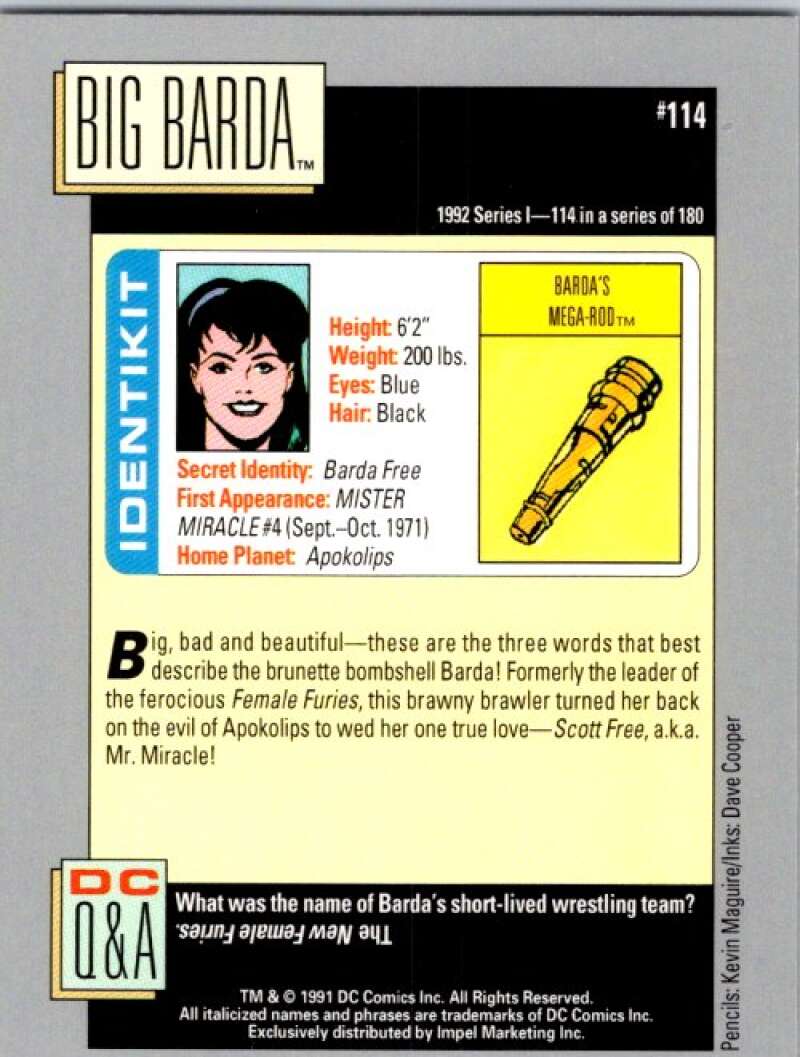 1991 Impel DC Comics #114 Big Barda V36628