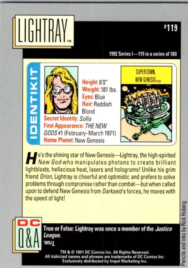 1991 Impel DC Comics #119 Lightray V36638