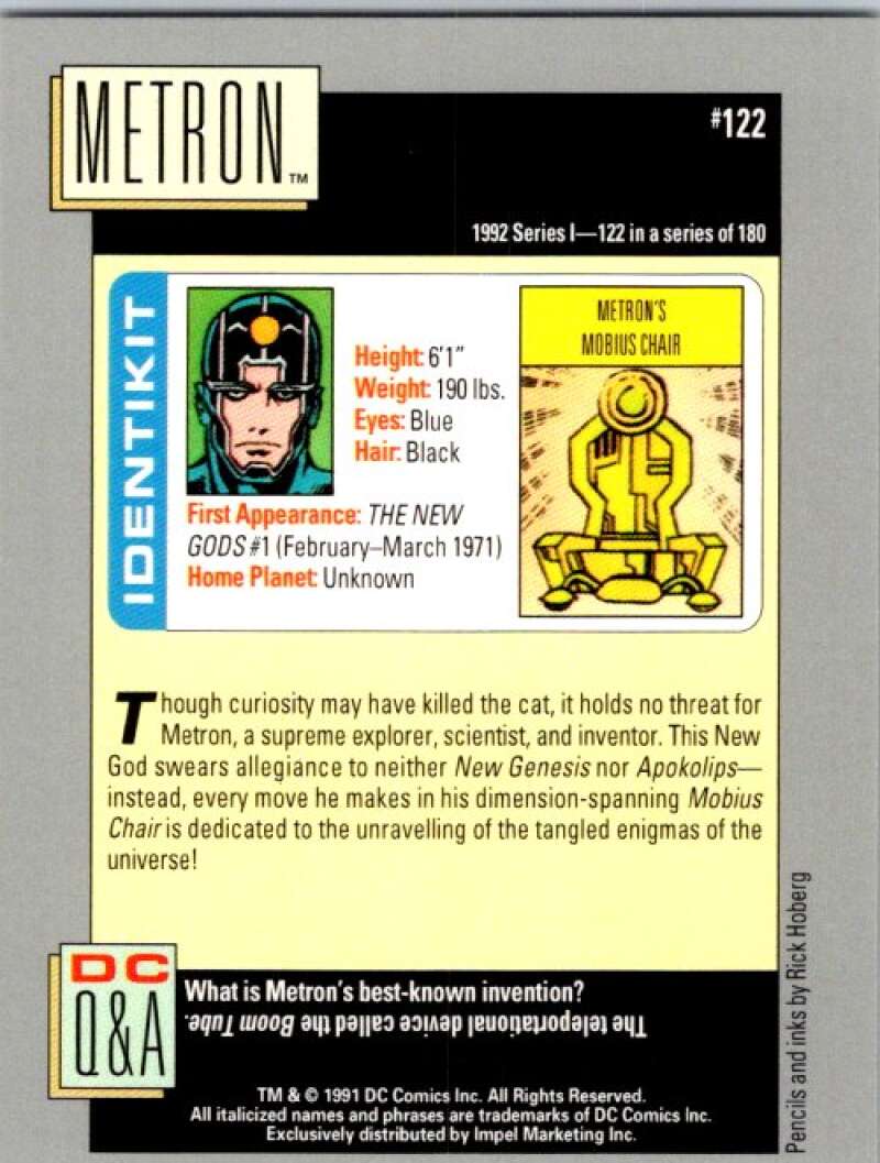 1991 Impel DC Comics #122 Metron V36645