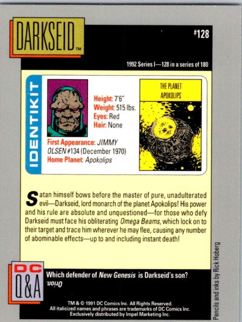1991 Impel DC Comics #128 Darkseid V36651
