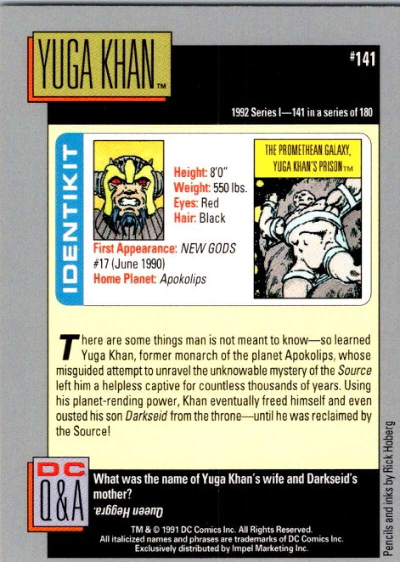 1991 Impel DC Comics #141 Yuga Khan V36671