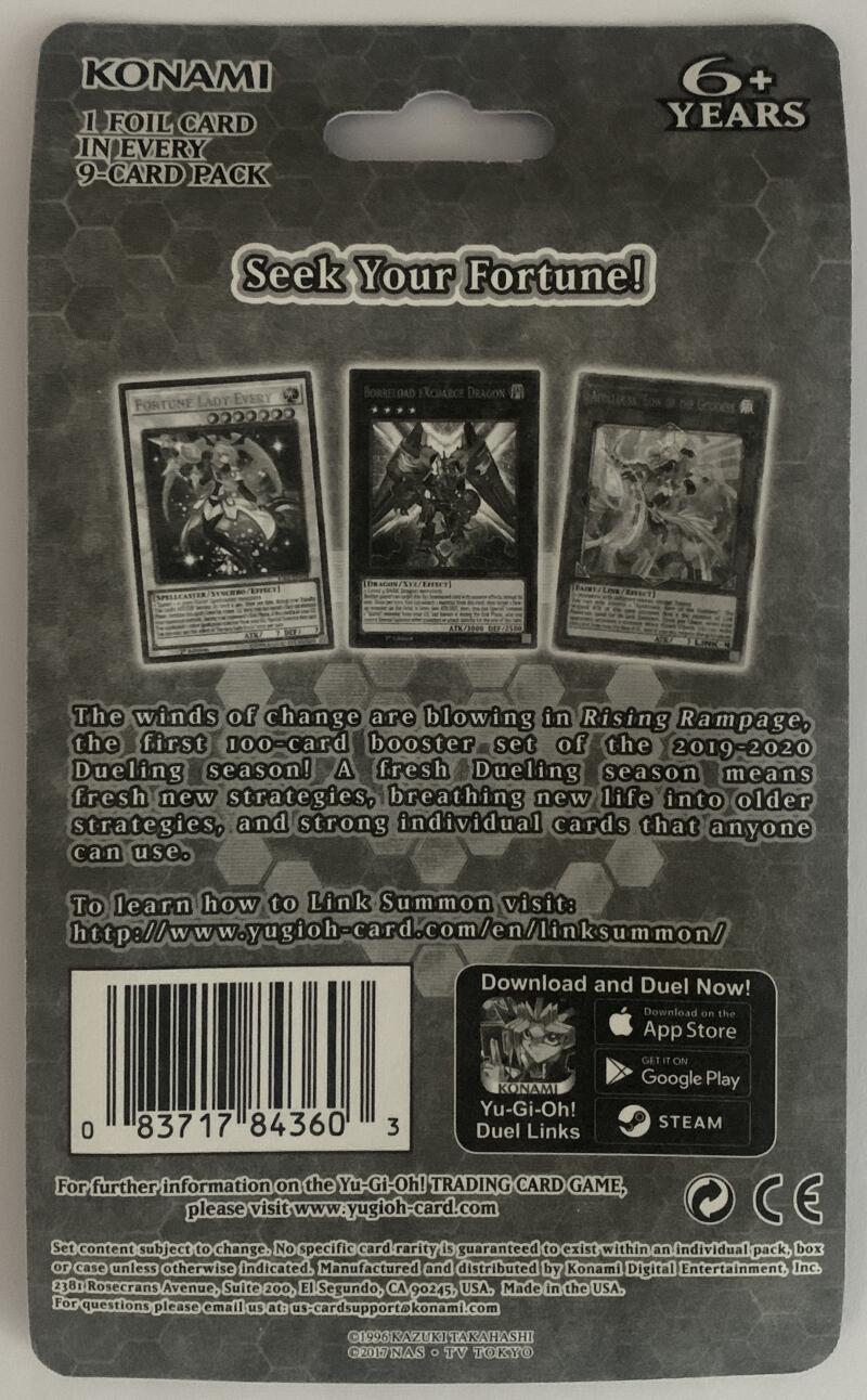 Yu-Gi-Oh! Rising Rampage Booster Sealed Card Game Pack - English Edition