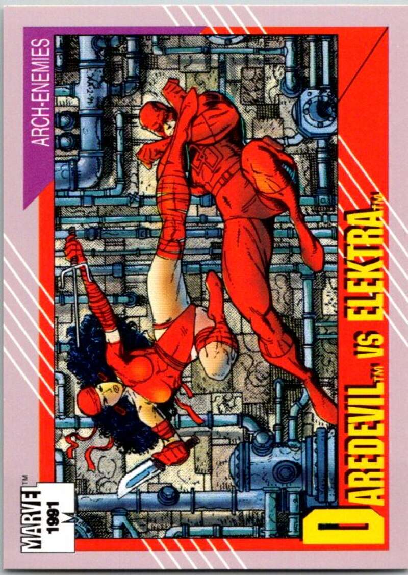 1991 Impel Marvel Universe #95 Daredevil vs. Elektra V36749
