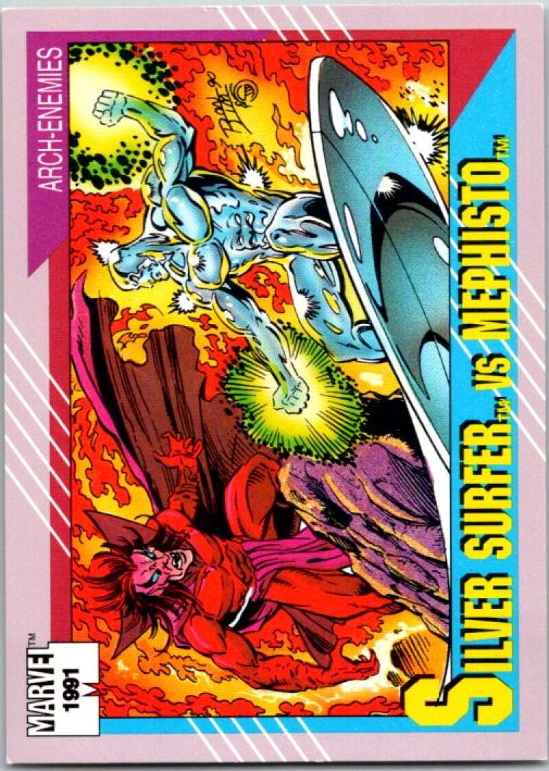1991 Impel Marvel Universe #123 Surfer vs. Mephisto V36760
