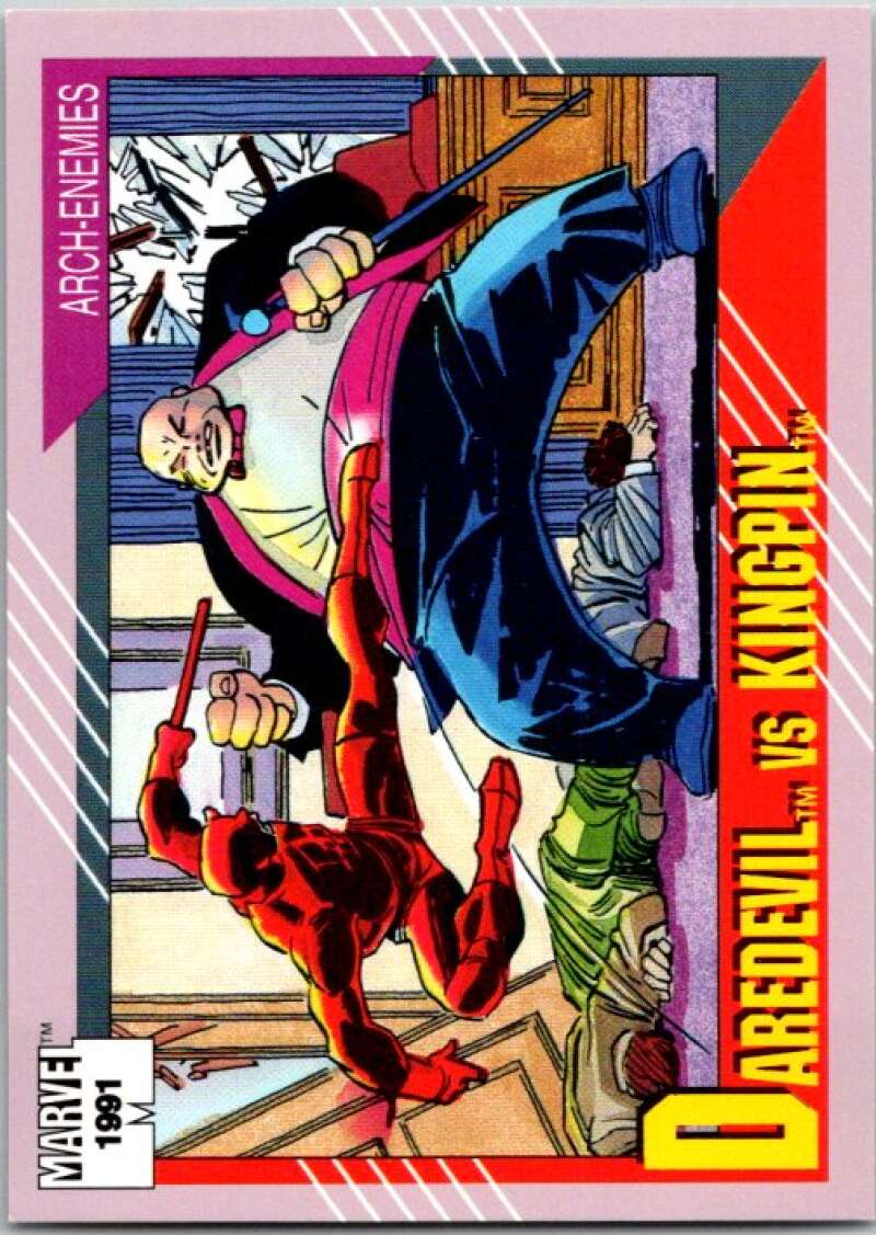 1991 Impel Marvel Universe #126 Daredevil vs. Kingpin V36761