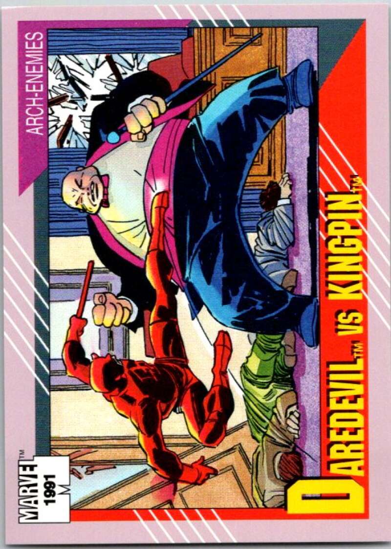 1991 Impel Marvel Universe #126 Daredevil vs. Kingpin V36762
