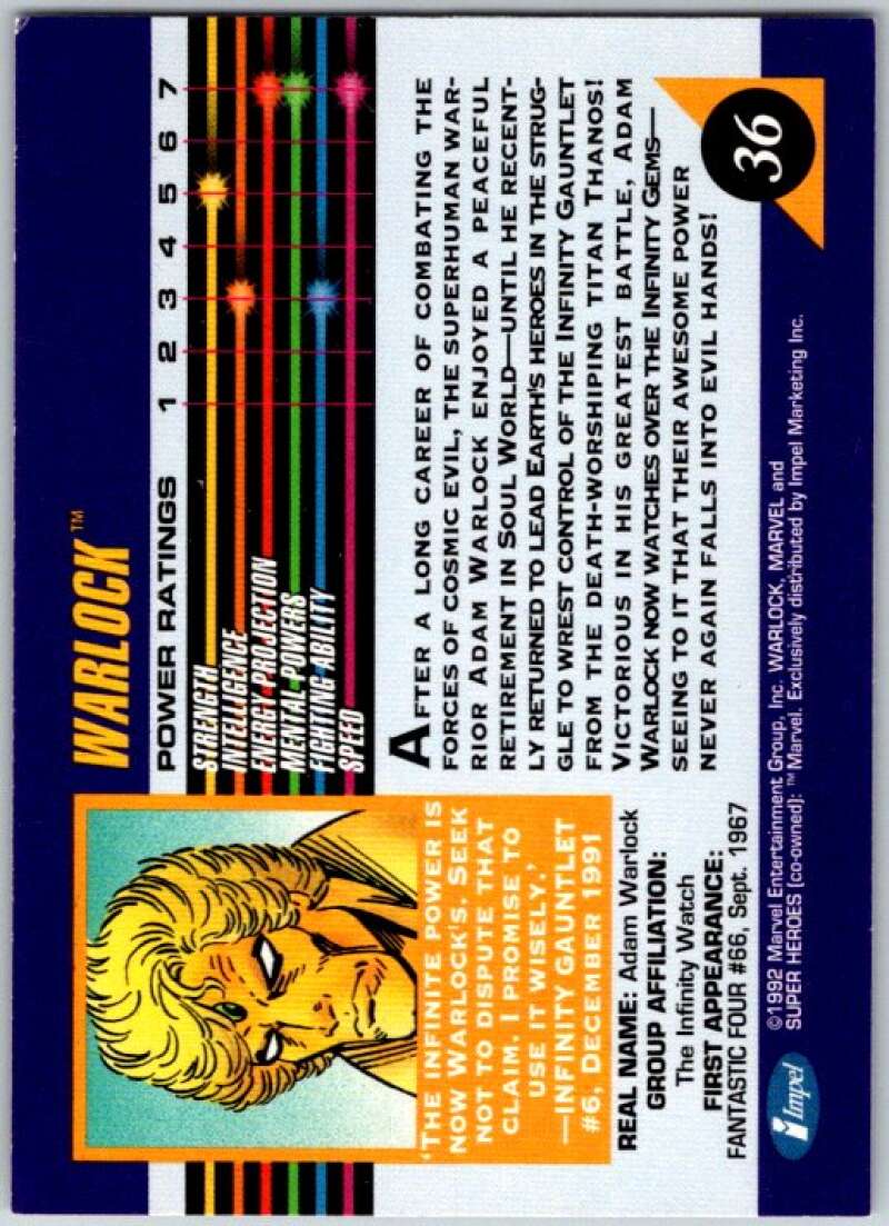 1992 Impel Marvel Universe #36 Warlock V36782