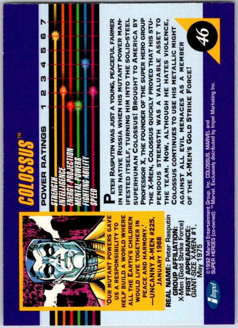 1992 Impel Marvel Universe #46 Colossus V36786