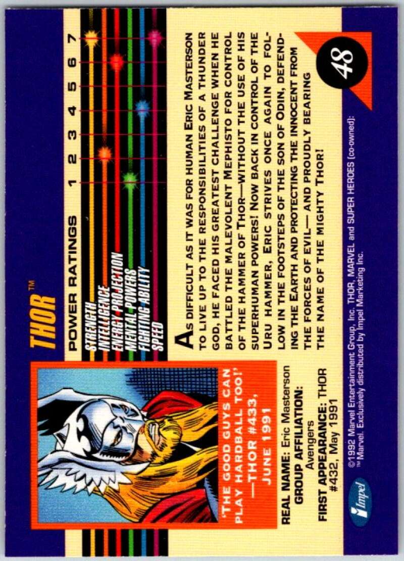 1992 Impel Marvel Universe #48 Thor V36787