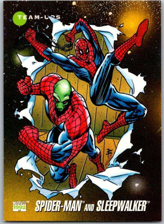 1992 Impel Marvel Universe #95 Spider-Man and Sleepwalker   V36795