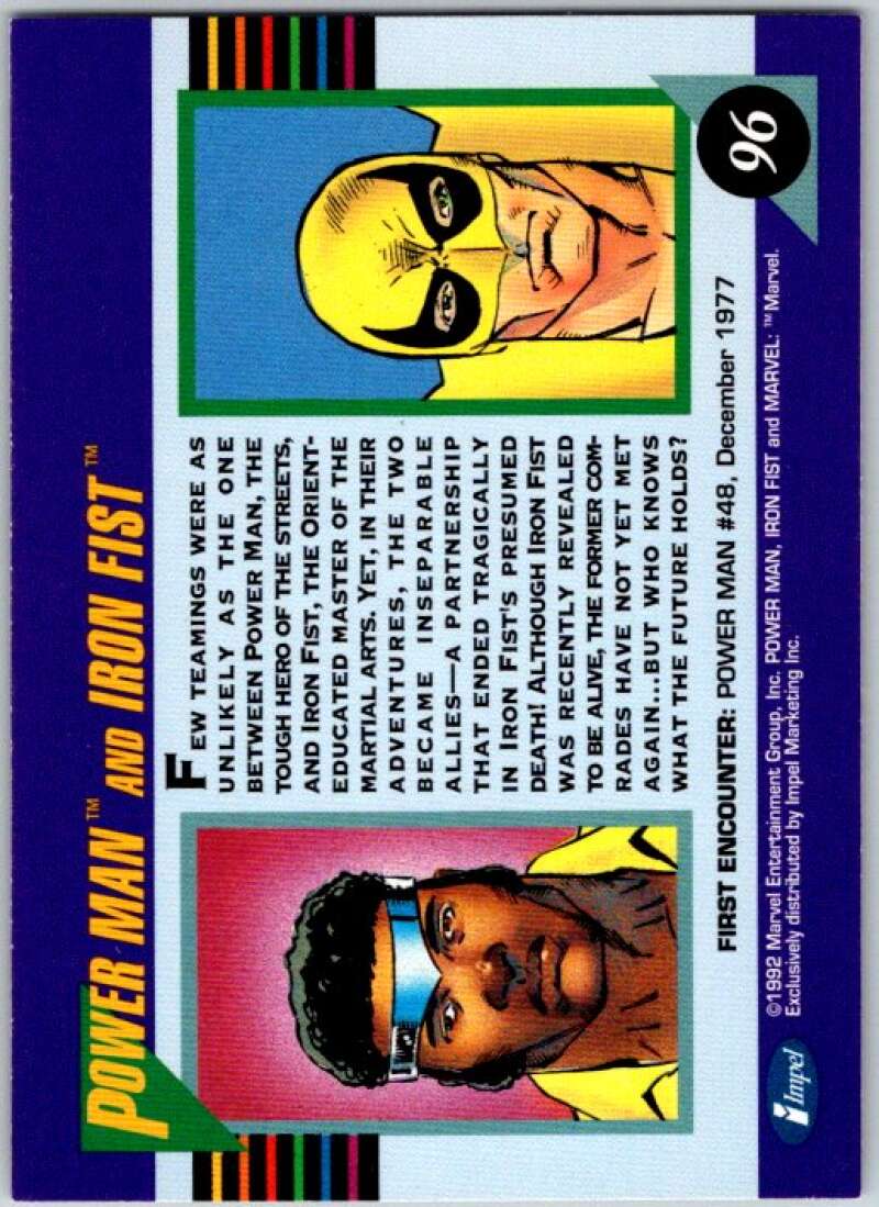 1992 Impel Marvel Universe #96 Power Man and Iron Fist V36797