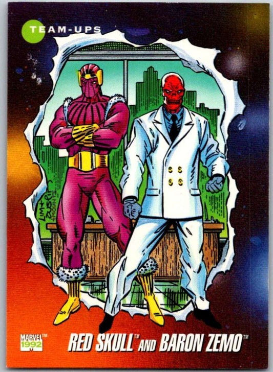 1992 Impel Marvel Universe #99 Red Skull and Baron Zemo   V36800