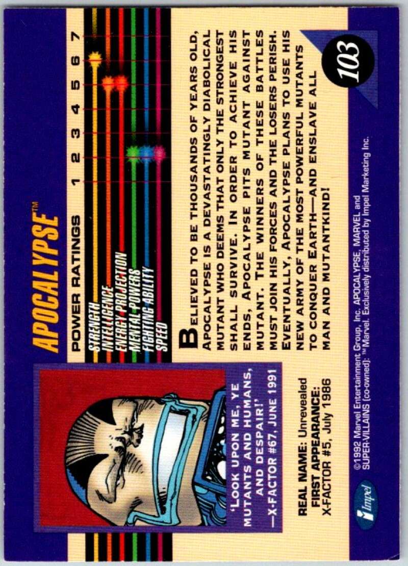 1992 Impel Marvel Universe #103 Apocalypse V36804