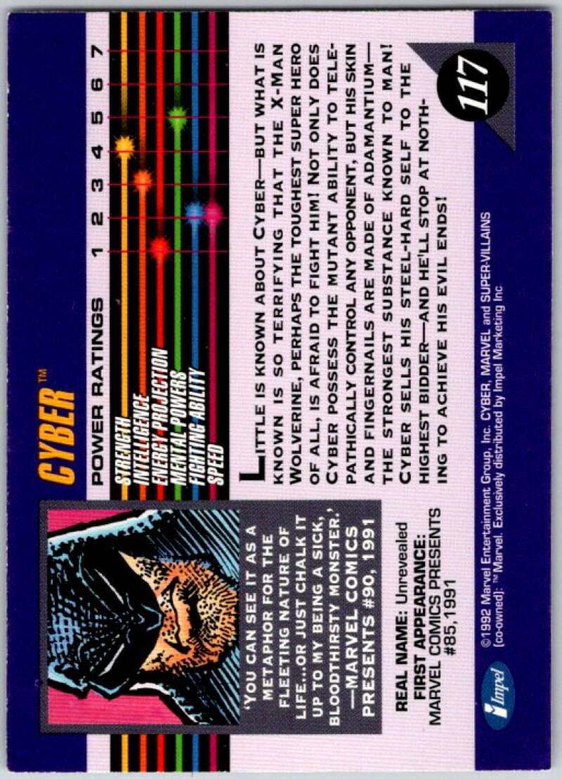 1992 Impel Marvel Universe #117 Cyber V36806