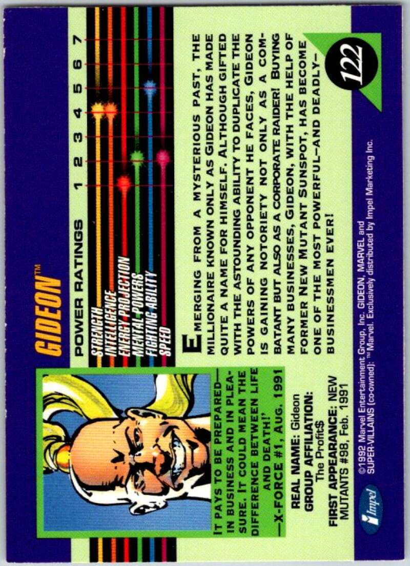 1992 Impel Marvel Universe #122 Gideon V36808