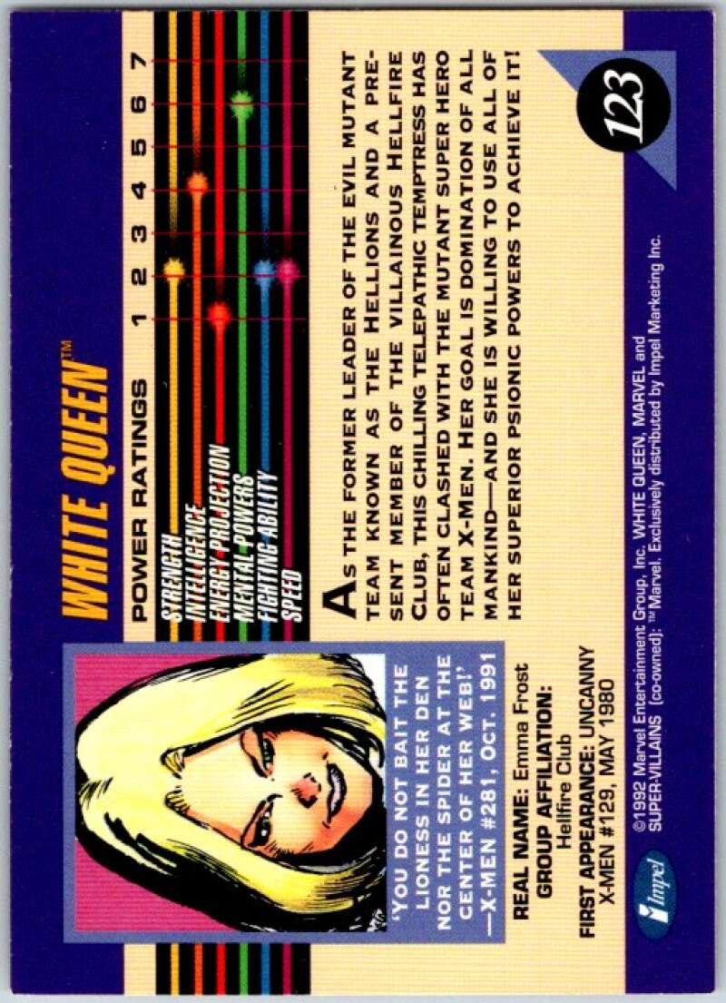 1992 Impel Marvel Universe #123 White Queen V36809