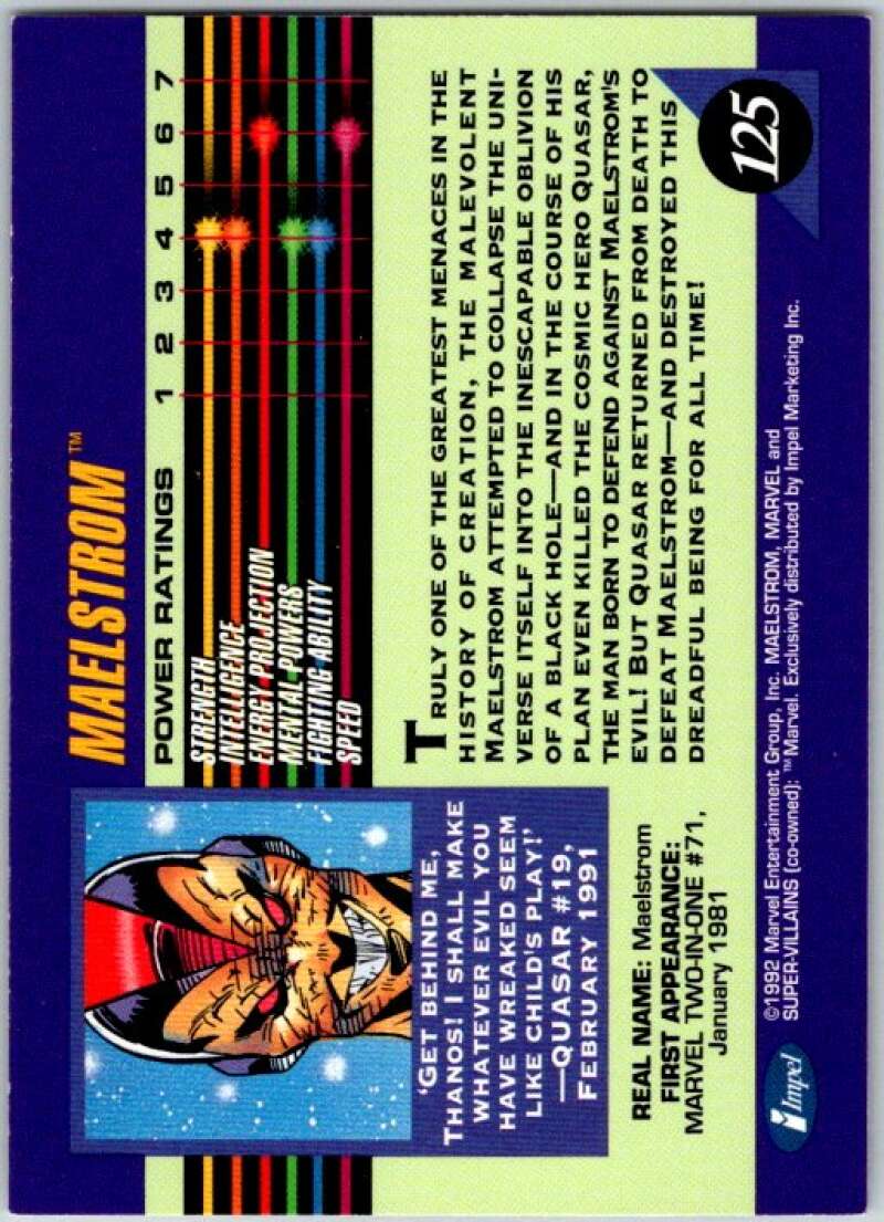 1992 Impel Marvel Universe #125 Maelstrom V36811