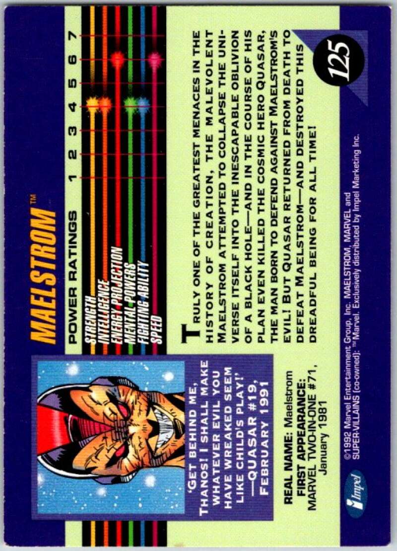 1992 Impel Marvel Universe #125 Maelstrom V36812